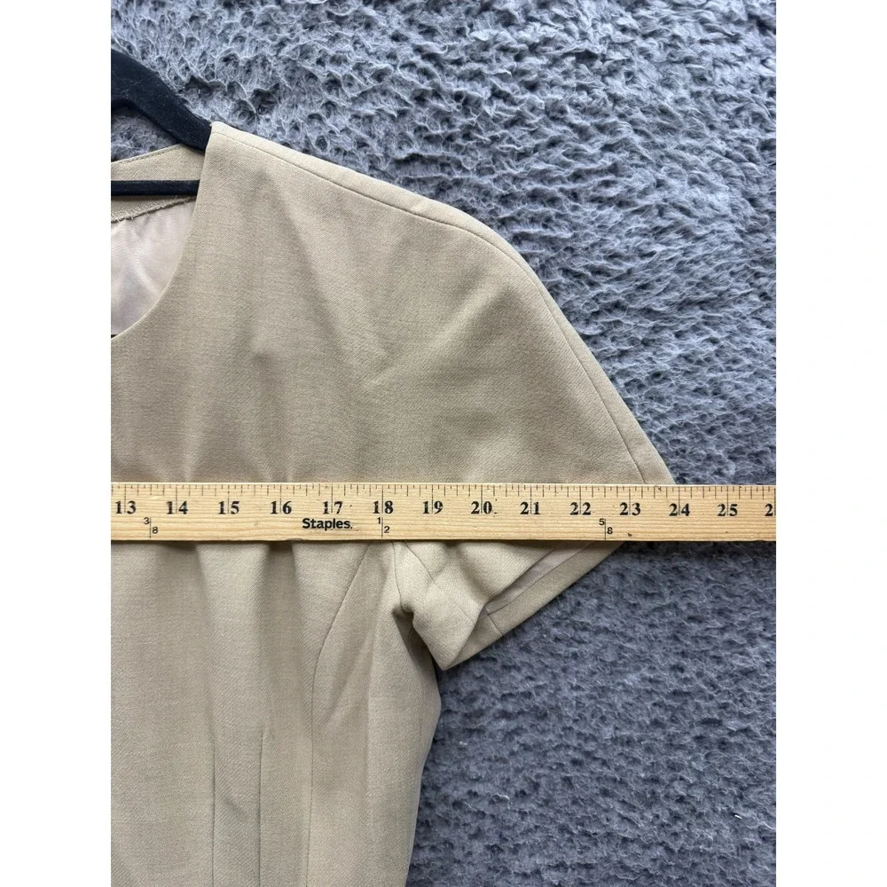 Vintage Escada By Margaretha Ley Wool Midi Sheath Dress Beige Womens Size S/M